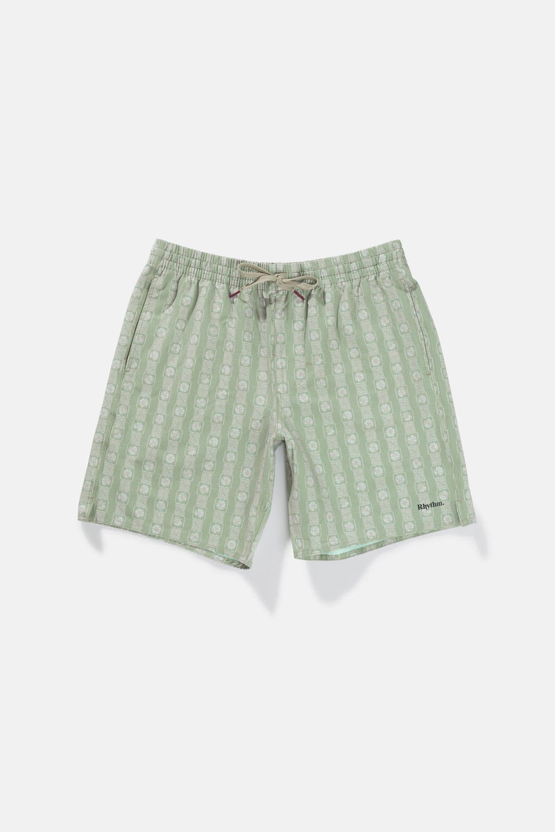 Tile Stripe Beach Short Sage