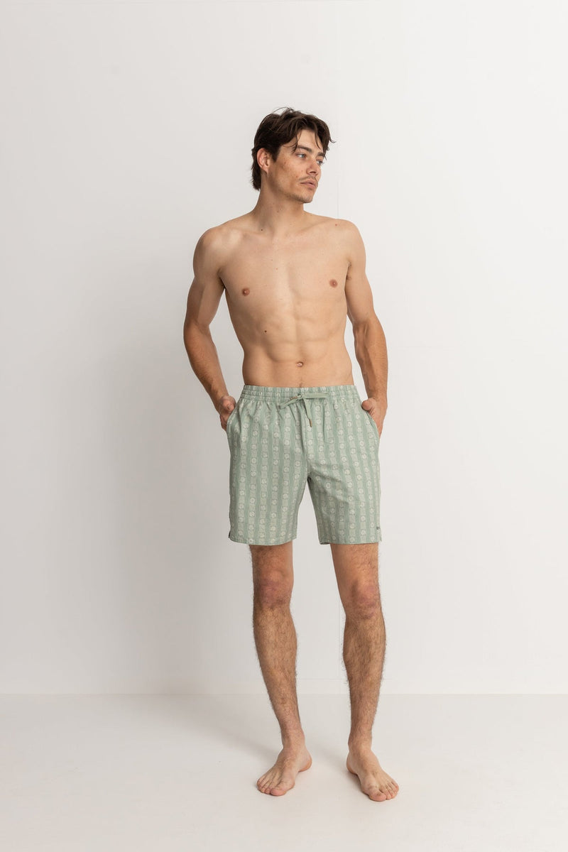 Tile Stripe Beach Short Sage