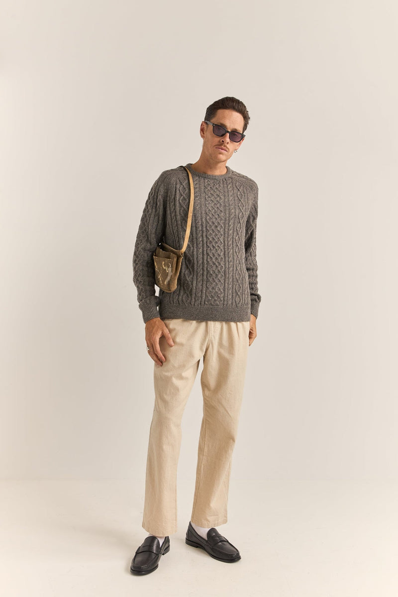 Mohair Fishermans Knit Washed Black