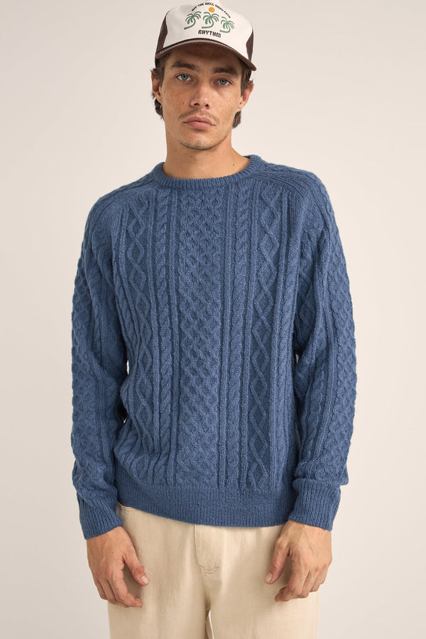 Mohair Fishermans Knit Slate Blue