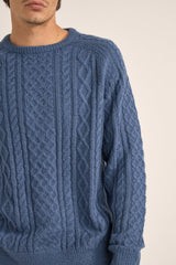 Mohair Fishermans Knit Slate Blue