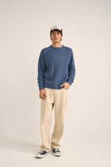 Mohair Fishermans Knit Slate Blue