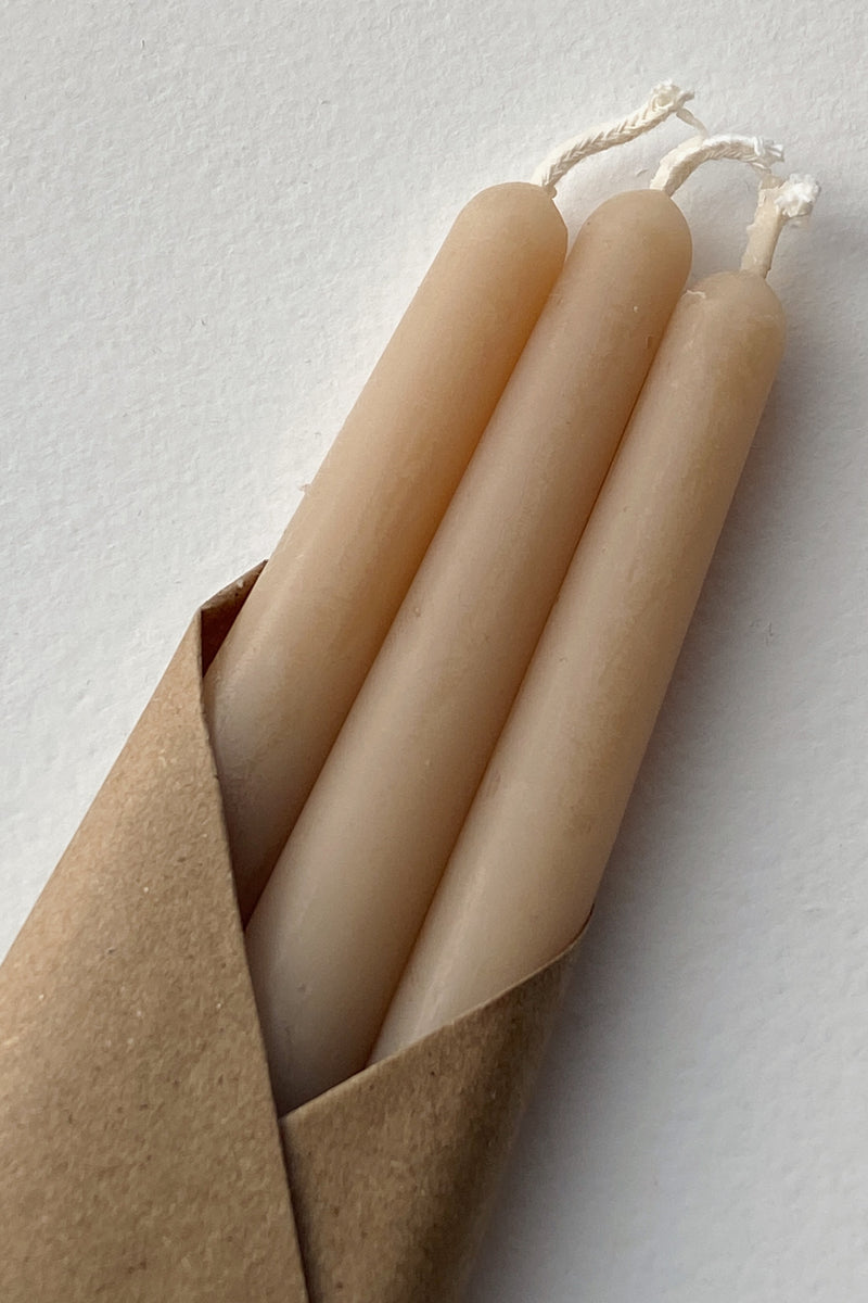 Beeswax Taper Candles Sand