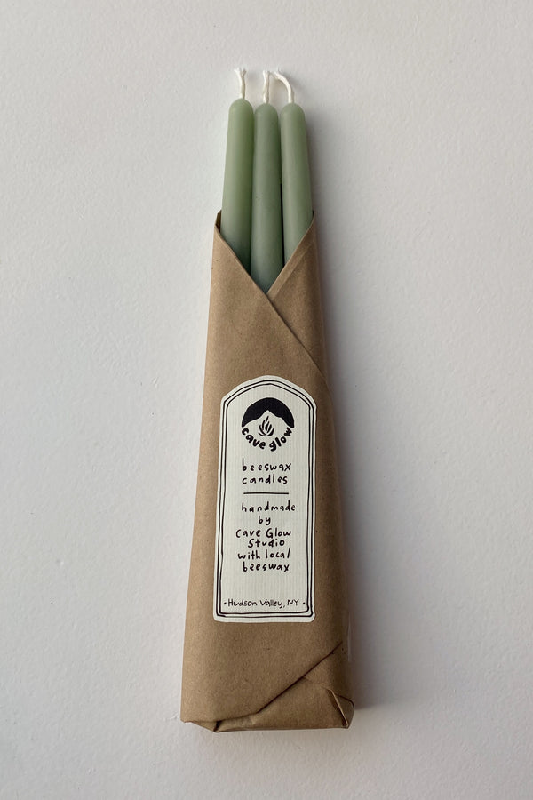 Beeswax Taper Candles Sage