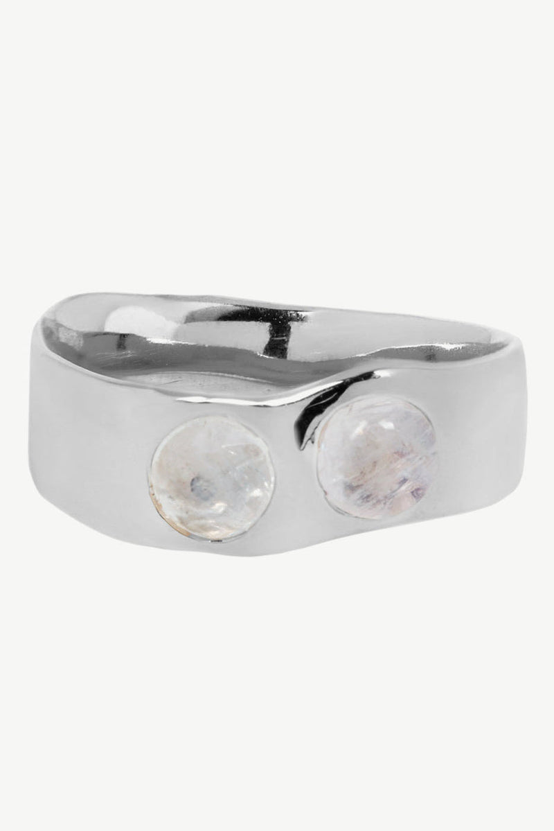 Rainbow Moonstone Bridge Ring 5