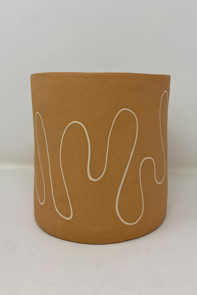 6 inch River Planter Gold and White