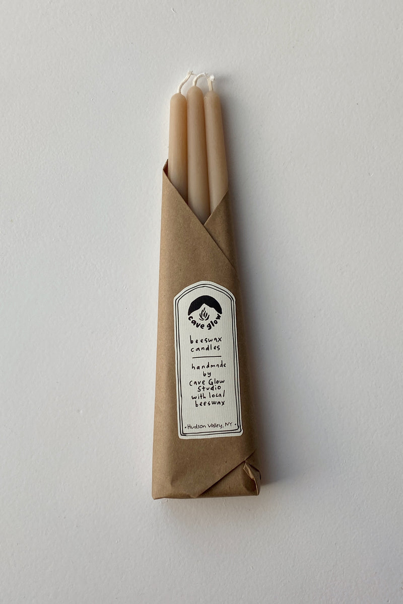 Beeswax Taper Candles Sand