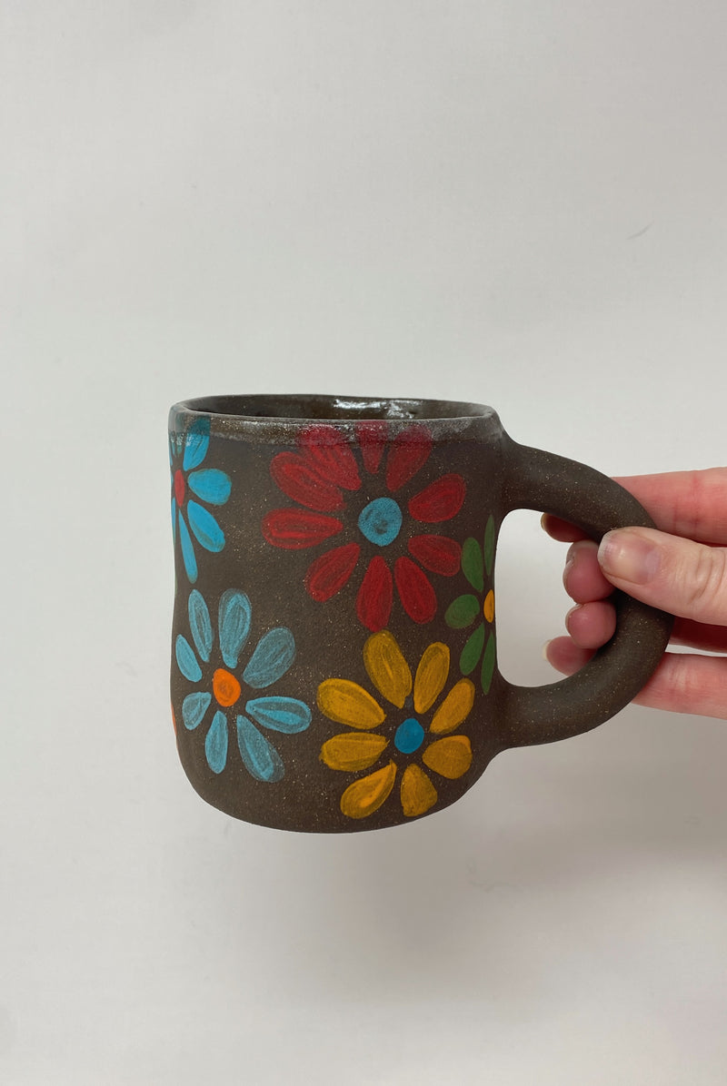 Black Flower Mug