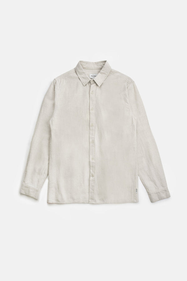 Classic Linen Long Sleeve Shirt Vintage White