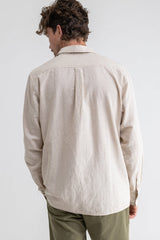 Classic Linen Long Sleeve Shirt Vintage White