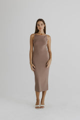 The Elyse Dress Taupe