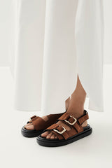 Harper Sandal Suede Brown Leather Sandals