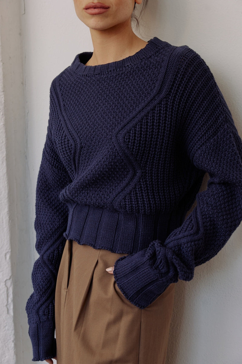 The Sadie Sweater Dusty Navy