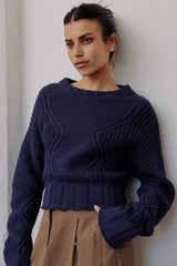 The Sadie Sweater Dusty Navy