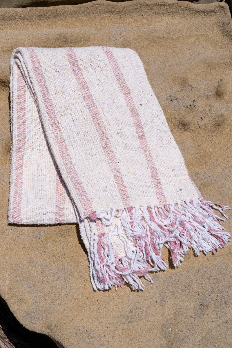 Riviera Stripe Throw Blanket Pink