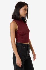 Petra Mesh Top Dark Cherry