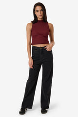 Petra Mesh Top Dark Cherry