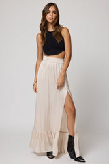 What If Maxi Skirt Champagne