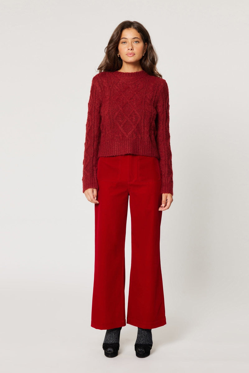 Cable Knit Sweater Ruby