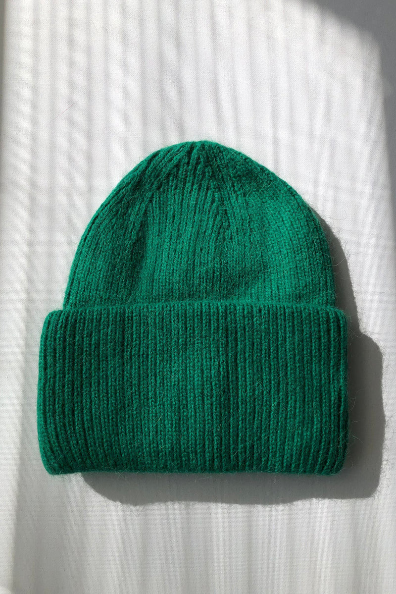 Royal Angora Beanie Emerald Green