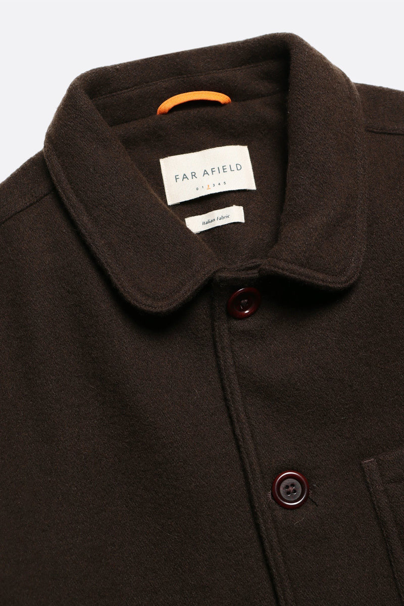 Station Jacket Slate Brown Melton