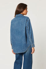 Classic Denim Shirt Worn Blue