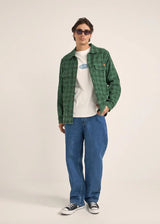 Cord Check Overshirt Green