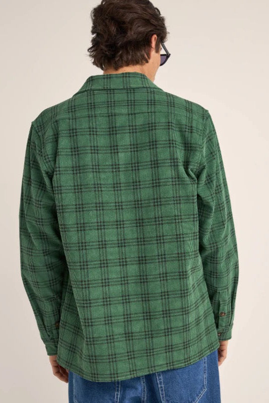 Cord Check Overshirt Green