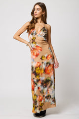 Silky Lucia Maxi Dress Watercolor Floral