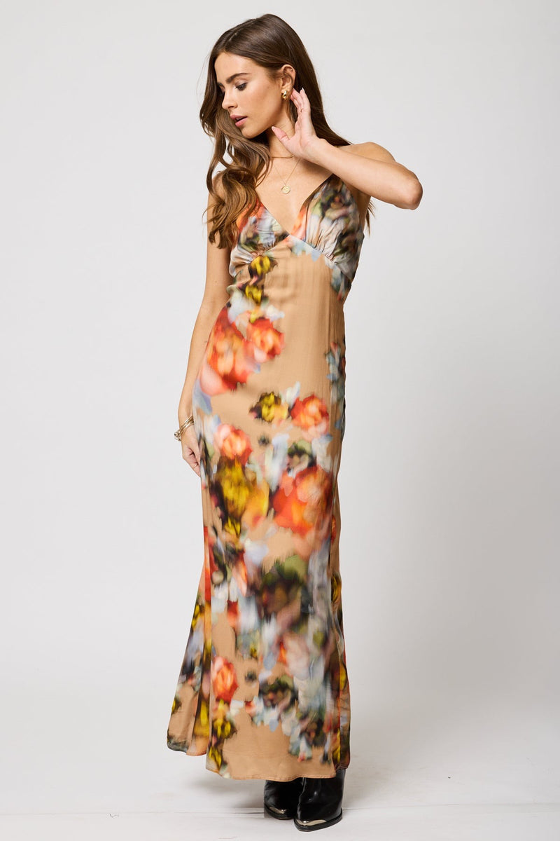 Silky Lucia Maxi Dress Watercolor Floral