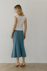 The Aeris Skirt Washed Blue