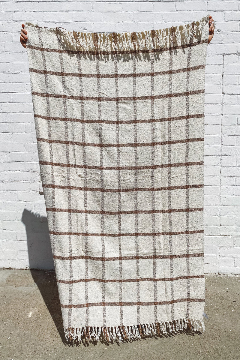 Catalina Plaid Throw Blanket Brown