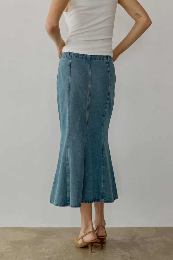 The Aeris Skirt Washed Blue