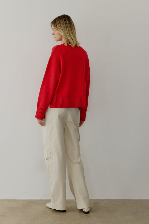 The Asher Sweater Cherry Red