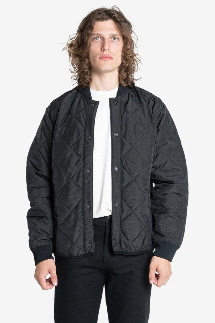 Minimal Quilt Work Jacket Black