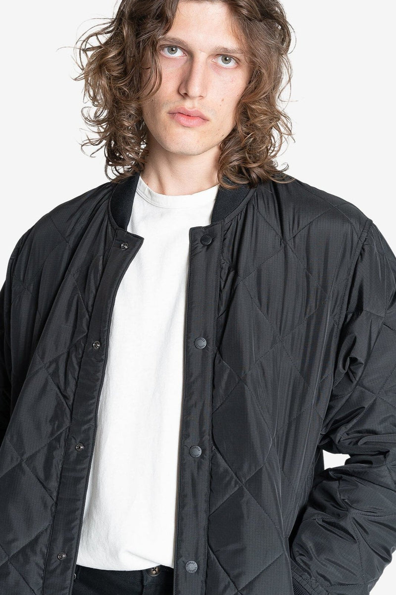 Minimal Quilt Work Jacket Black