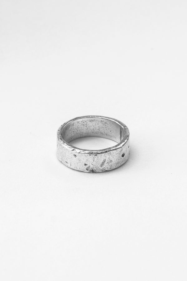 Silver Hammered Band Ring