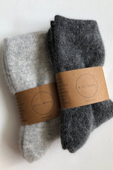 Fluffy Angora Socks Light Gray