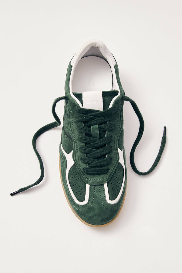 Rife Forest Green Leather Sneakers