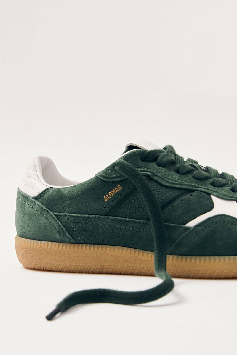 Rife Forest Green Leather Sneakers